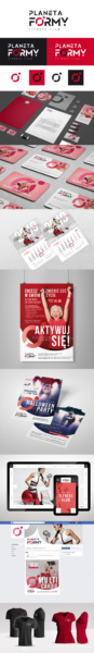prezentacja logo i materiałów reklamowych fitness clubu Planeta Formy