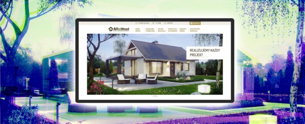 strona internetowa Allinwood na tablecie