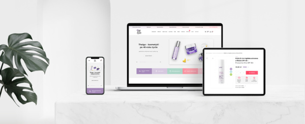 różne urządzenia mobilne z otwartą stroną sklepu internetowego E-zega
