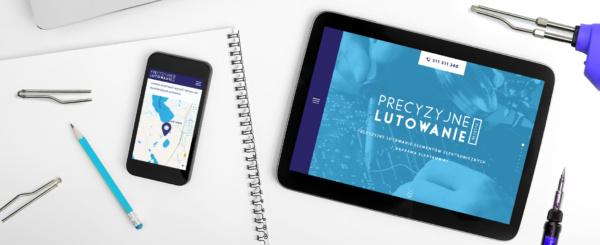tablet i smartphone z otwartą stroną internetową Precyzyjne Lutowanie