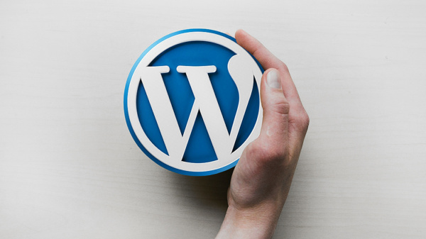 ikona systemu zarządzania treścią WordPress w objęciu dłoni