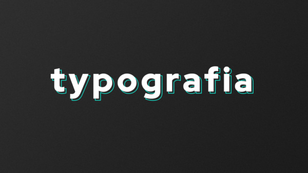 biały napis "typografia" na czarnym tle