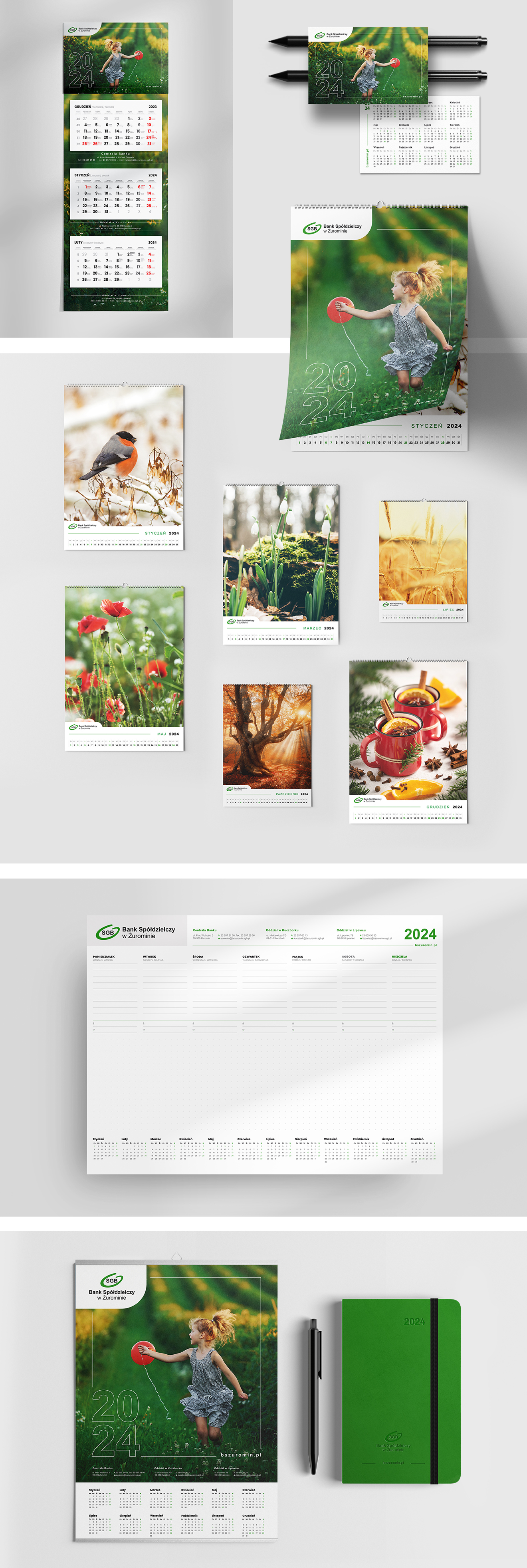 kalendarz trójdzielny BS Żuromin - kalendarze ścienne idealne do biura