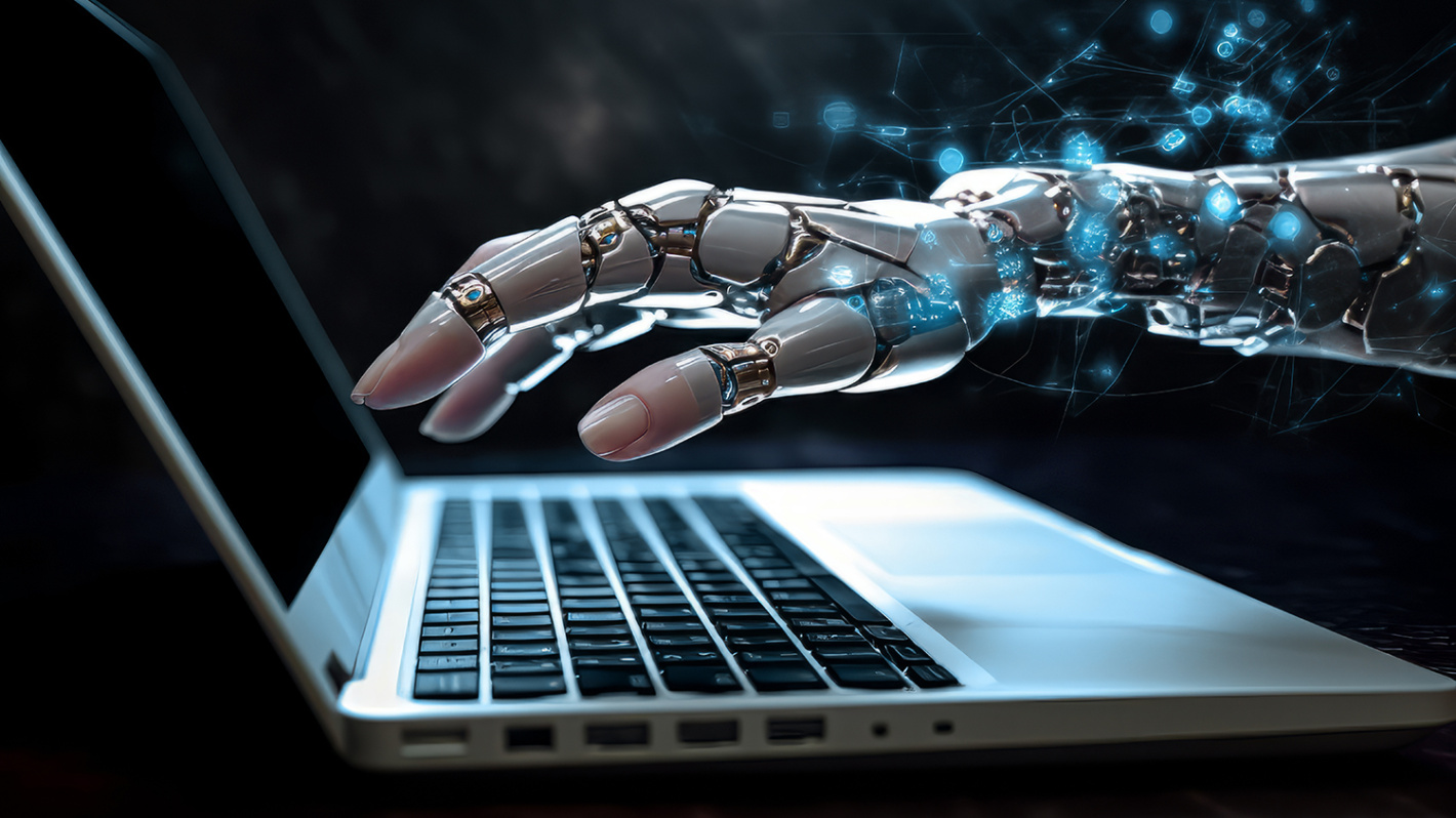 Człowiek czy AI – kto jest autorem? tło