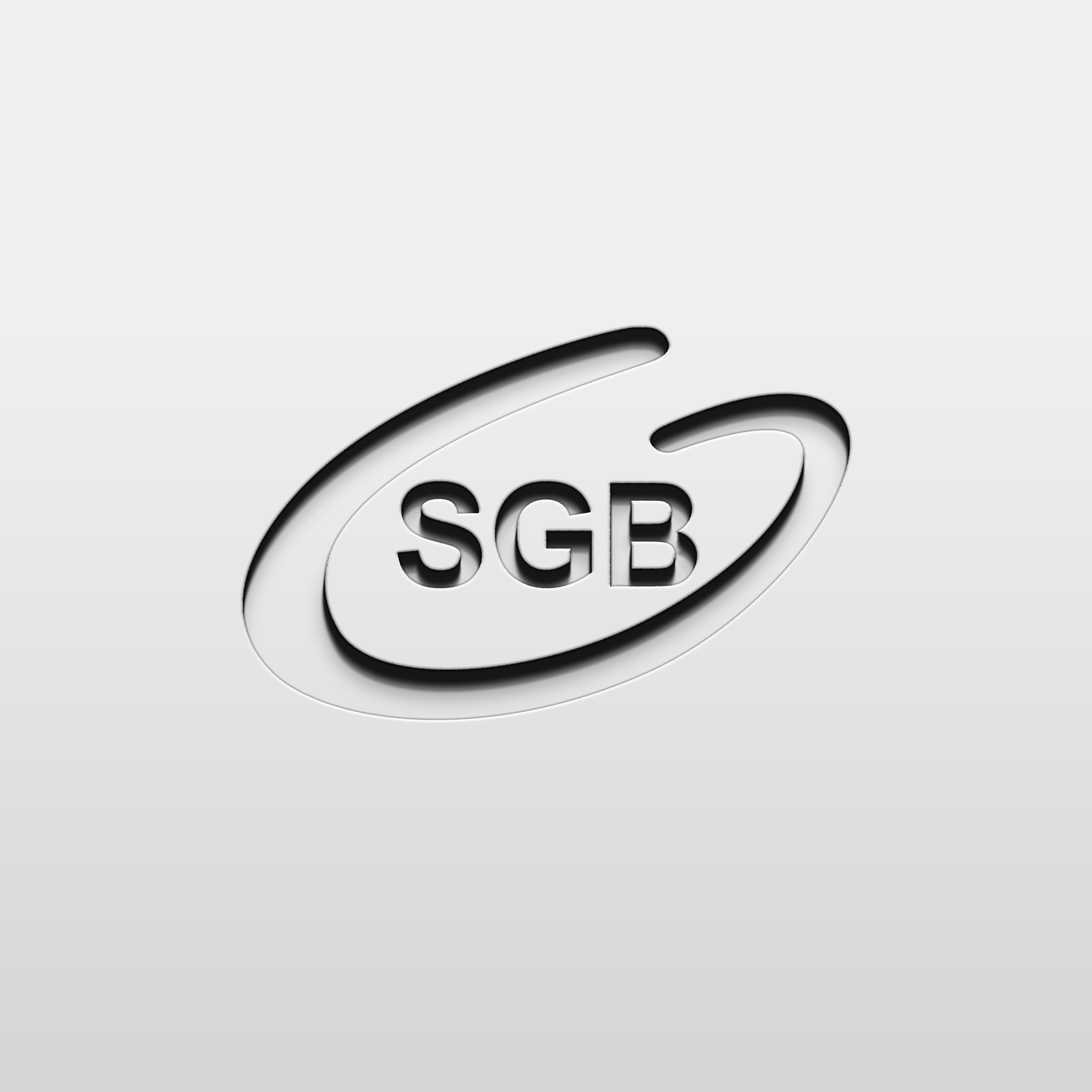 Logo Banku Spółdzielczego SGB w stylu wytłoczonym na jasnym tle
