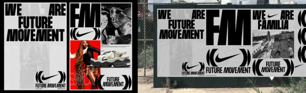 Billboard i plakat promocyjny Nike z napisem „We Are Future Movement”
