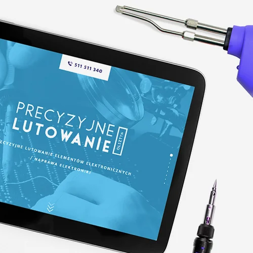 tablet z otwartą stroną internetową Precyzyjne Lutowanie