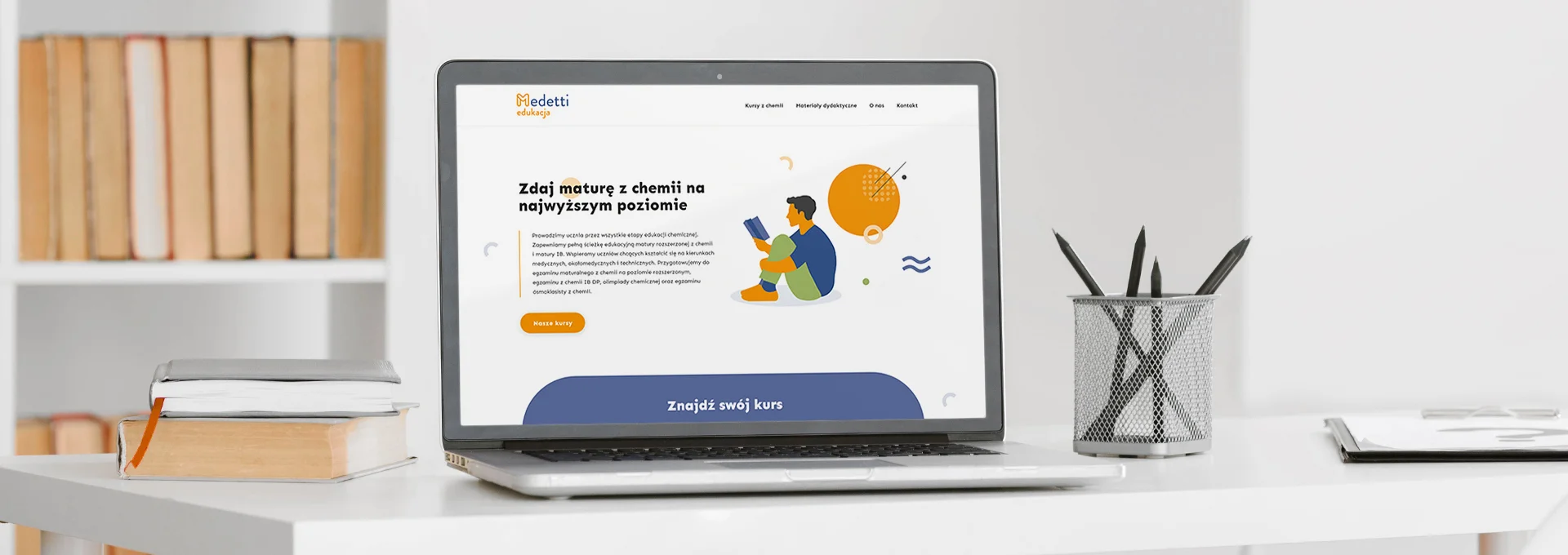 strona internetowa Strona internetowa dla Medetti edukacja tło