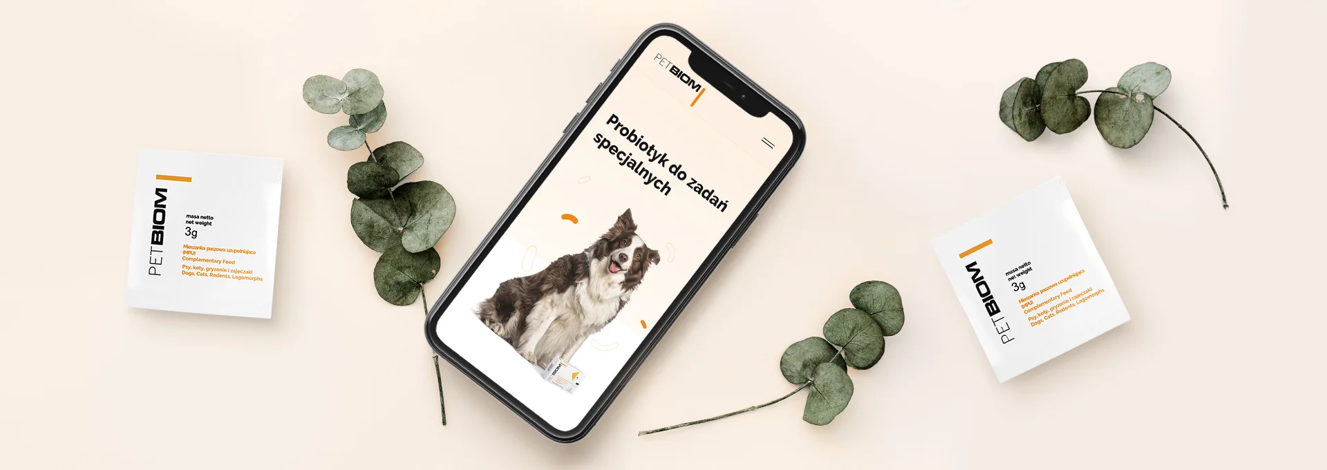 strona internetowa Pet Biom – marka dla najlepszego przyjaciela tło