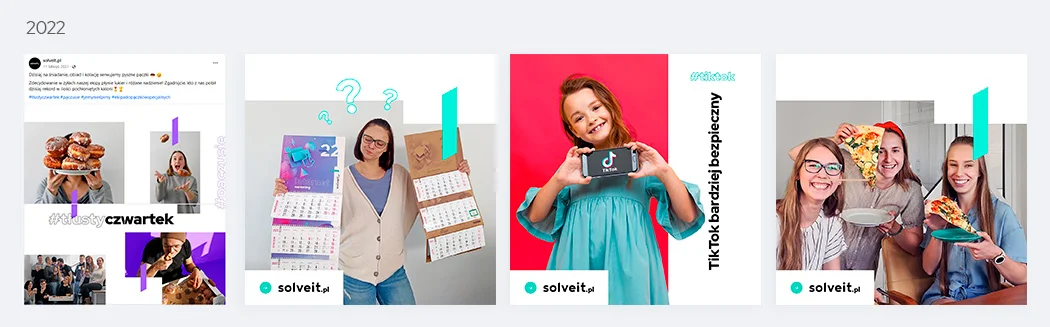 kolaż, zestawienie grafik na social media prezentacja dawniej wykorzystywanych grafik