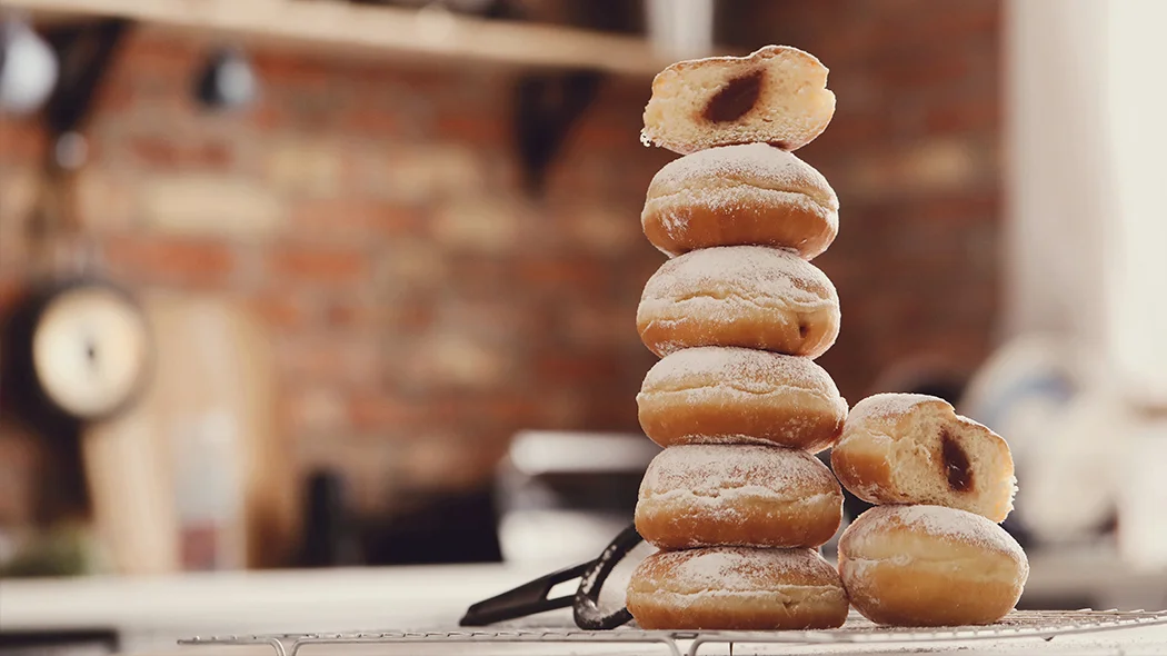 wieża z pączków, pączki z marmoladą