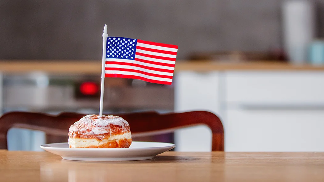 pączek z flagą USA