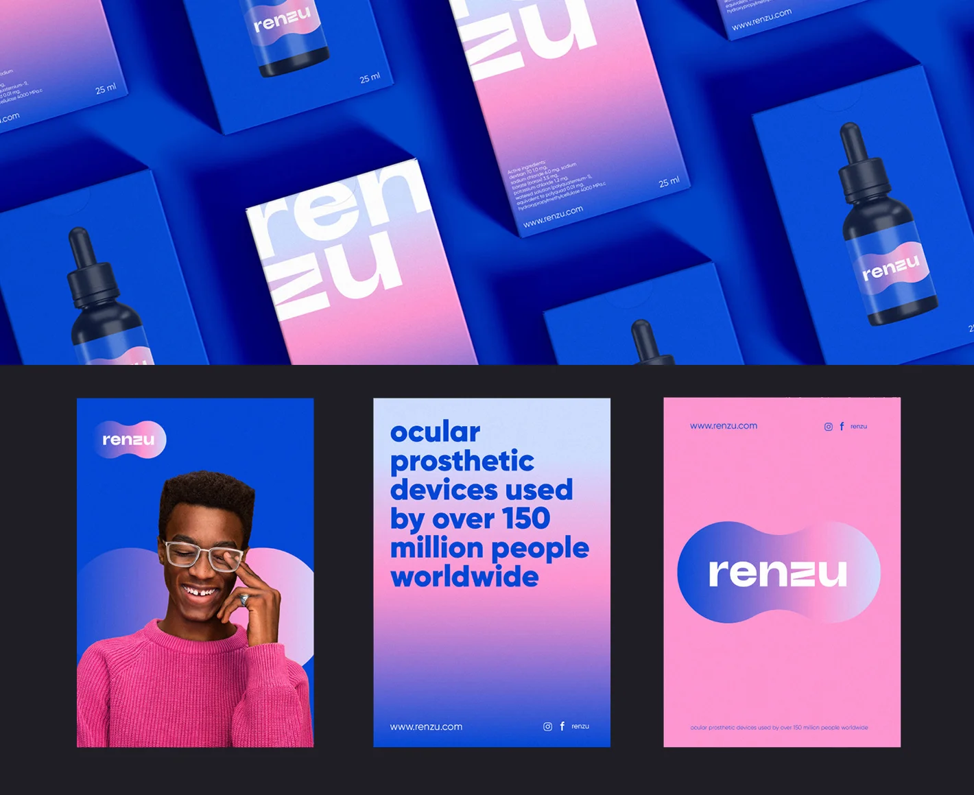 gradientowa grafika z wyrazistymi kolorami Nowe rodzaje grafik gradientowych różowo-niebieskie realizujące trendy 2024 roku