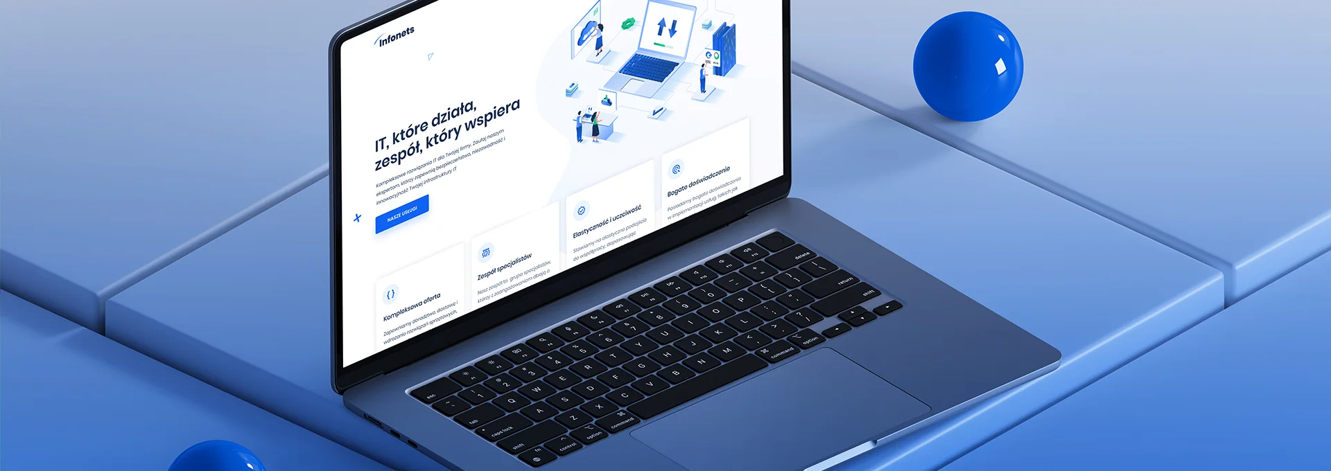 strona internetowa Infonets – strona internetowa dla branży IT tło