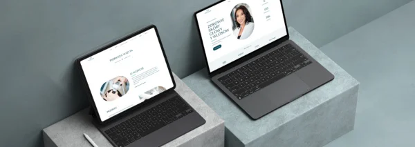 widok ekranów strony internetowej trychologicznej marki osobistej