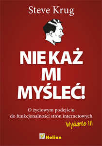 Okładka trzeciego wydania książki Nie każ mi myśleć autorstwa Steve'a Kruga o funkcjonalności stron internetowych.