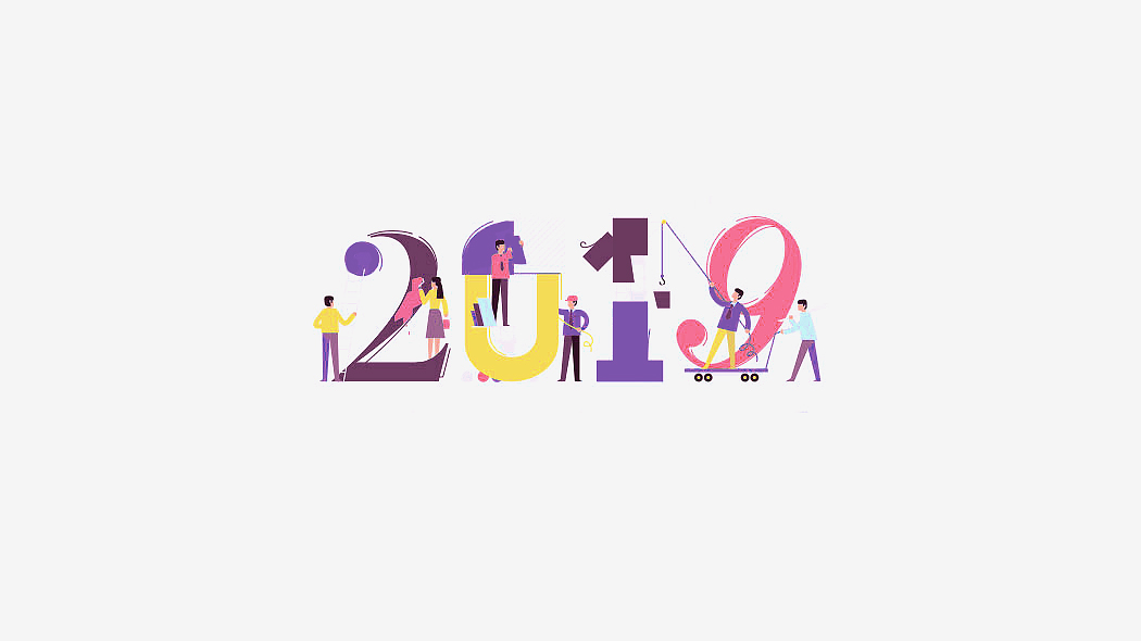 Trendy w typografii 2019 tło