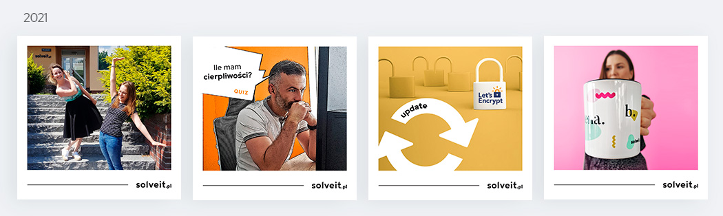 kolaż, zestawienie grafik na social media prezentacja dawniej wykorzystywanych grafik