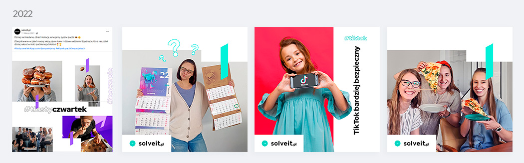 kolaż, zestawienie grafik na social media prezentacja dawniej wykorzystywanych grafik