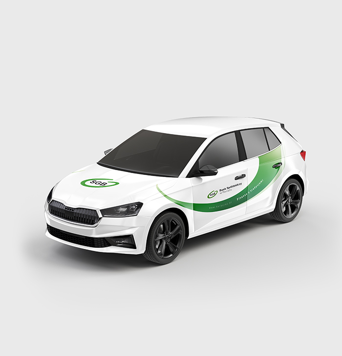 auto z reklamą banku