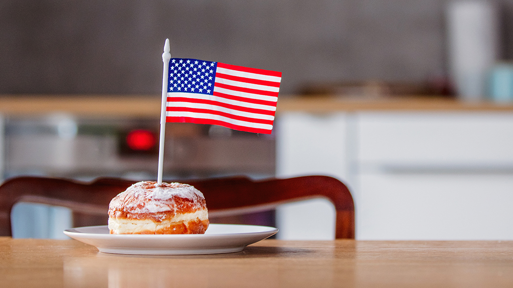 pączek z flagą USA