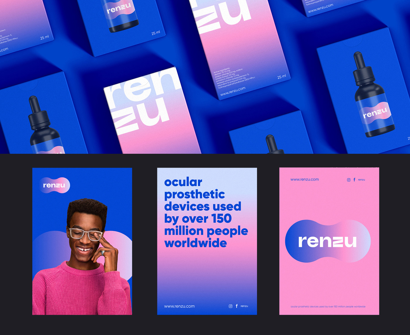 gradientowa grafika z wyrazistymi kolorami Nowe rodzaje grafik gradientowych różowo-niebieskie realizujące trendy 2024 roku